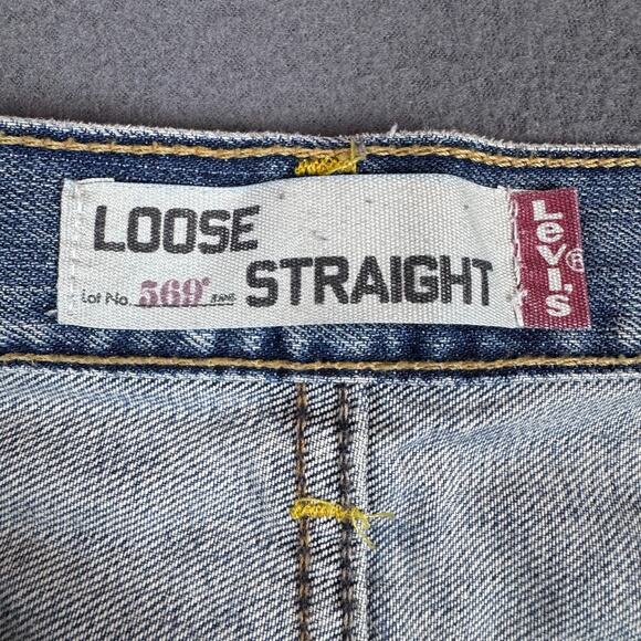 Levi's Jeans Mens 36x31 Blue Denim 569 Loose Straight Baggy Y2K Skater Grunge - Picture 9 of 13